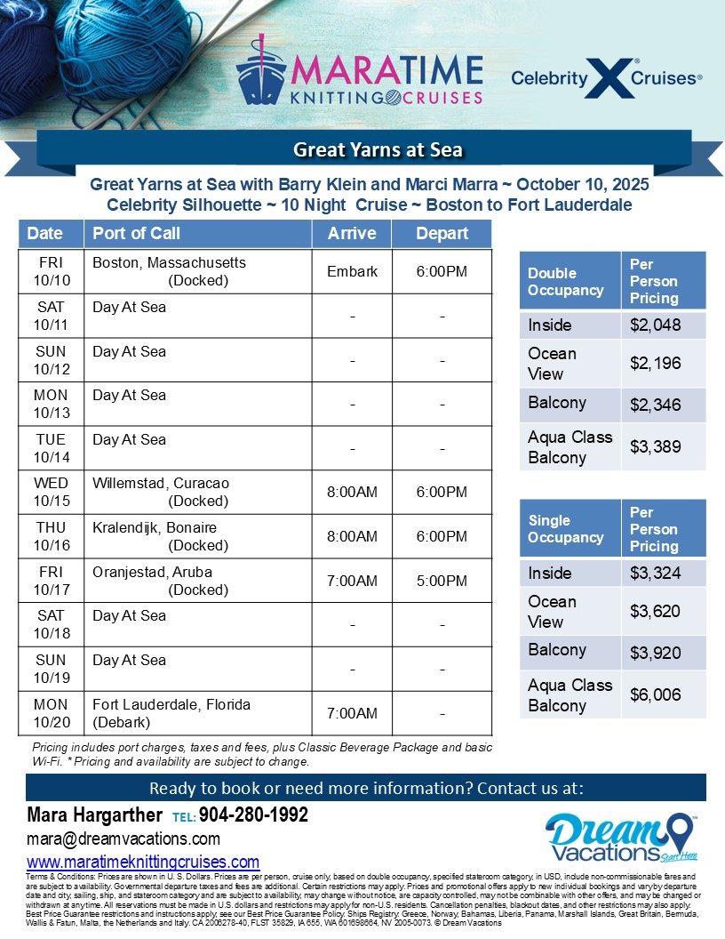 10 Night  Cruise ~ Boston to Fort Lauderdale flyer